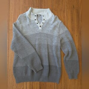 Men's Gray Denver Hayes Sweater with Button Collar